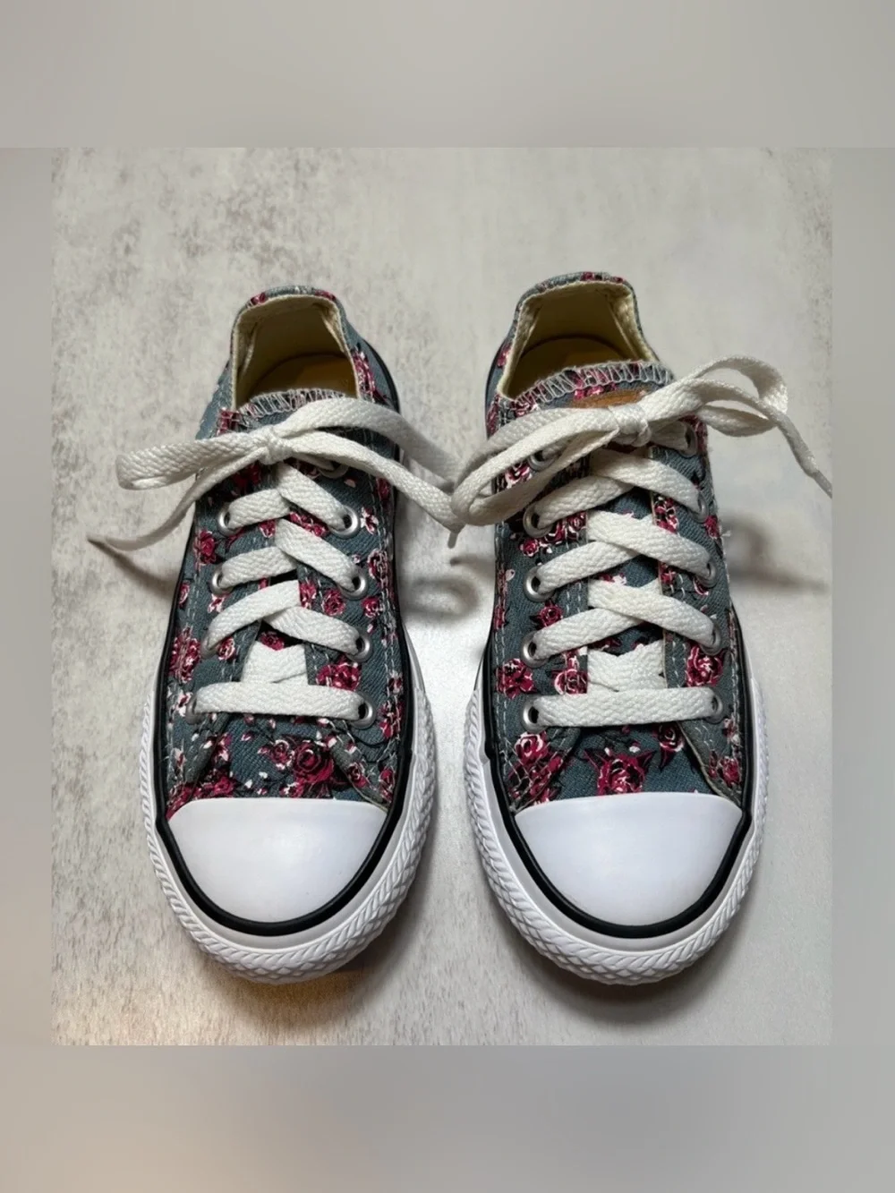 Converse Chuck Taylor All Star Low Top Sneakers Featuring Floral Rose Pattern